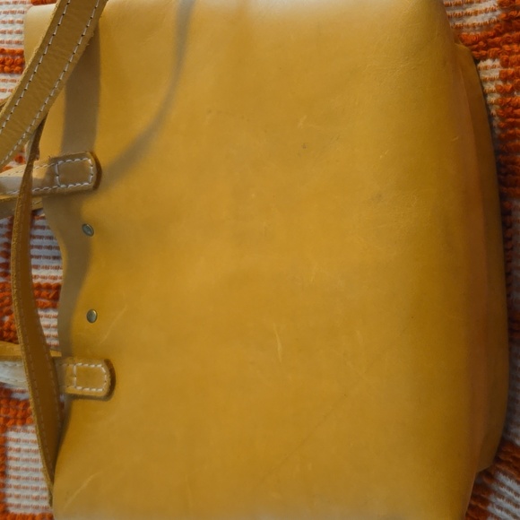 Portland Leather 'Almost Perfect' Mini Crossbody Tote In Sunflower - Picture 6 of 7